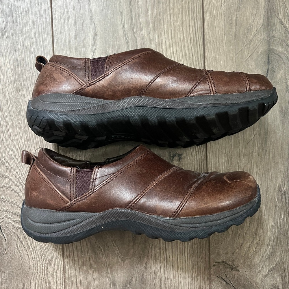 L.L.Bean‎ Womens 9M Brown Leather Comfort Sneaker Mocs Slip On